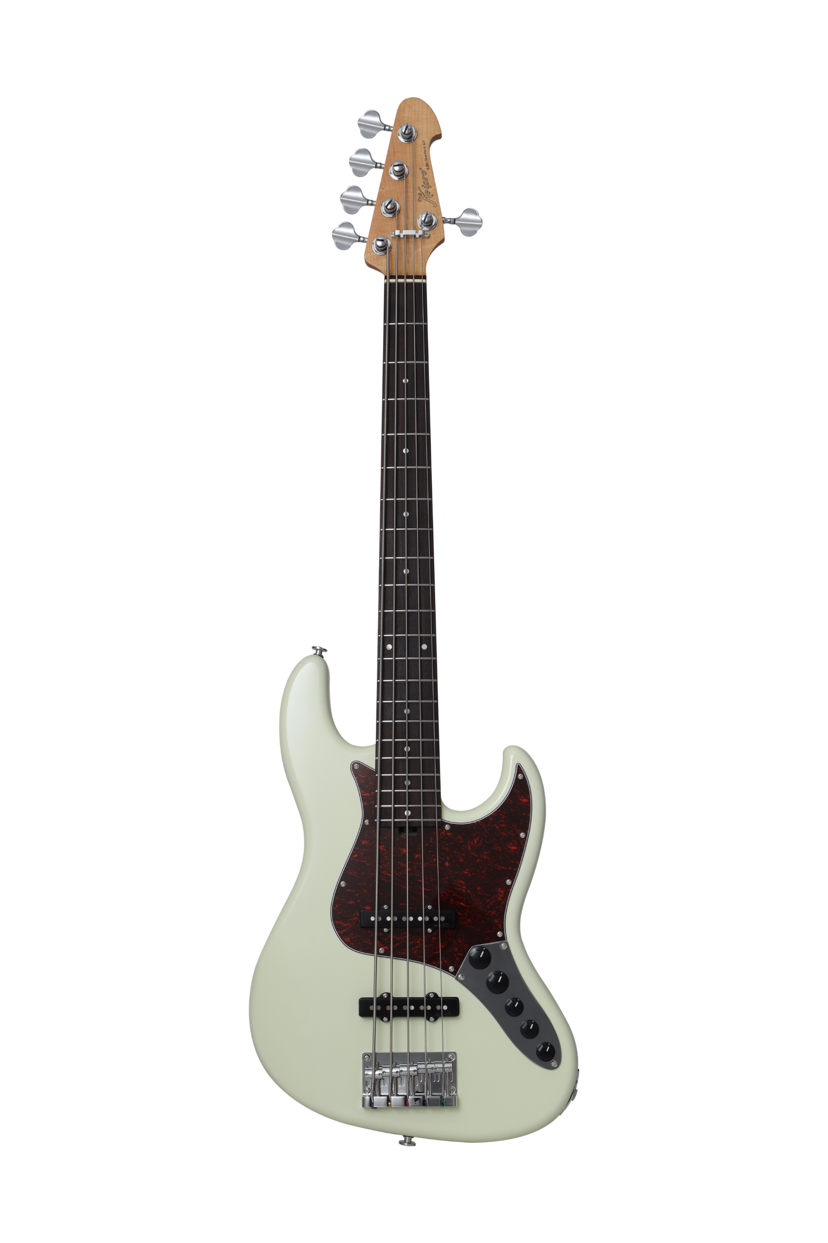 KJB5-Standard Rosewood Act Bass Olympic  White